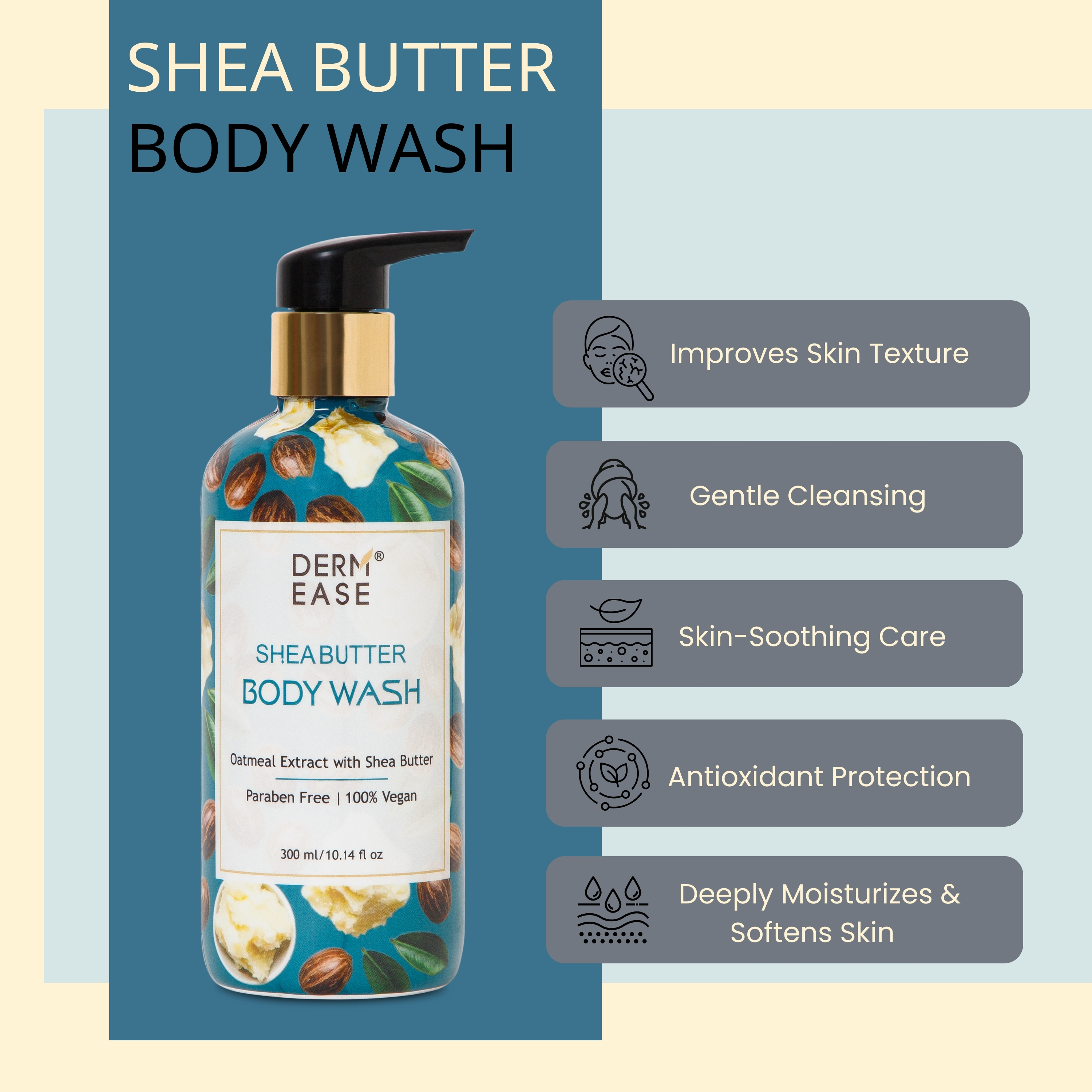 DERM EASE SHEA BUTTER BODY WASH